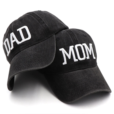 Two Tone Wash Embroidered Letter Dad Mom Mesh Trucker Hat Wholesale Retro Trucker Cap