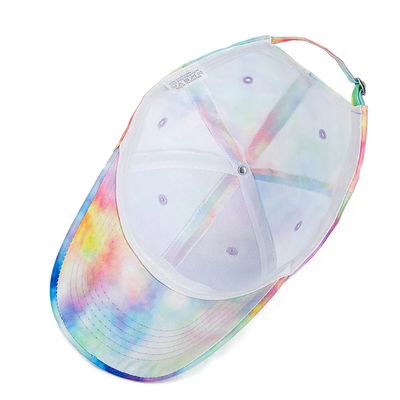 Custom Fashion Hip Hop 6 Panel Tie Dye Baseball Hat Cap High Crown Irregular Print Baseball Hats