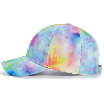 Custom Fashion Hip Hop 6 Panel Tie Dye Baseball Hat Cap High Crown Irregular Print Baseball Hats