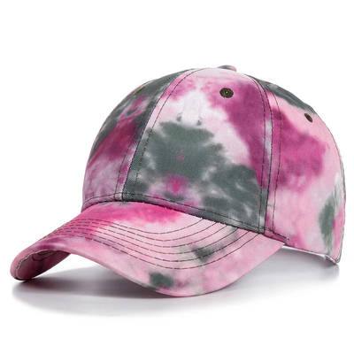 Custom Fashion Hip Hop 6 Panel Tie Dye Baseball Hat Cap High Crown Irregular Print Baseball Hats