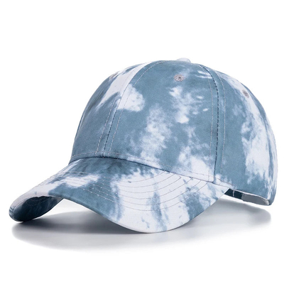 Custom Fashion Hip Hop 6 Panel Tie Dye Baseball Hat Cap High Crown Irregular Print Baseball Hats