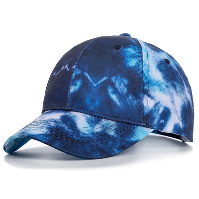 Custom Fashion Hip Hop 6 Panel Tie Dye Baseball Hat Cap High Crown Irregular Print Baseball Hats