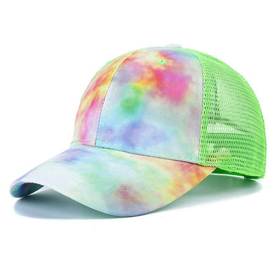 Custom Fashion Hip Hop 6 Panel Tie Dye Baseball Hat Cap High Crown Irregular Print Baseball Hats