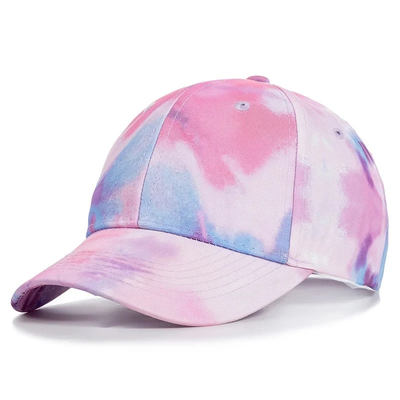 Custom Fashion Hip Hop 6 Panel Tie Dye Baseball Hat Cap High Crown Irregular Print Baseball Hats