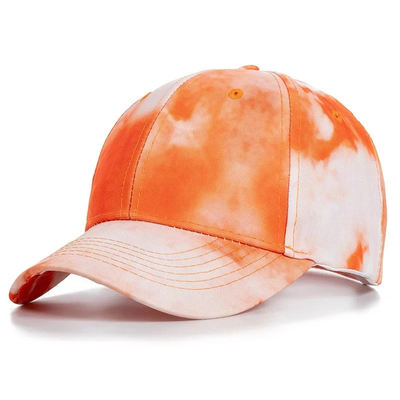 Custom Fashion Hip Hop 6 Panel Tie Dye Baseball Hat Cap High Crown Irregular Print Baseball Hats