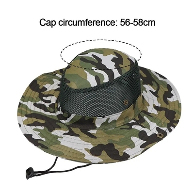 Outdoor Camo Camouflage Fisherman Bucket Hat With Custom Logo Hunting Hiking Bucket Cap