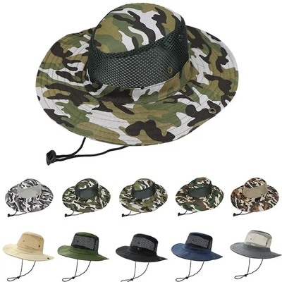Outdoor Camo Camouflage Fisherman Bucket Hat With Custom Logo Hunting Hiking Bucket Cap