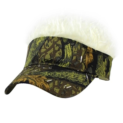 New Men's Flair Spiked Hair Visor Sun Funny Golf Hats colorful Wig Peaked Adjustable Baseball Caps