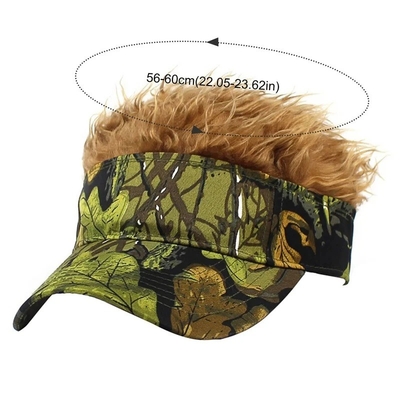New Men's Flair Spiked Hair Visor Sun Funny Golf Hats colorful Wig Peaked Adjustable Baseball Caps