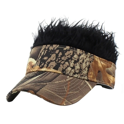 New Men's Flair Spiked Hair Visor Sun Funny Golf Hats colorful Wig Peaked Adjustable Baseball Caps