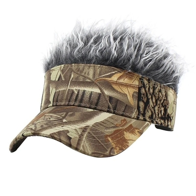 New Men's Flair Spiked Hair Visor Sun Funny Golf Hats colorful Wig Peaked Adjustable Baseball Caps