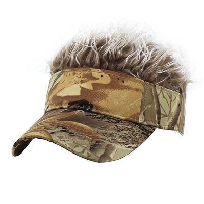 New Men's Flair Spiked Hair Visor Sun Funny Golf Hats colorful Wig Peaked Adjustable Baseball Caps