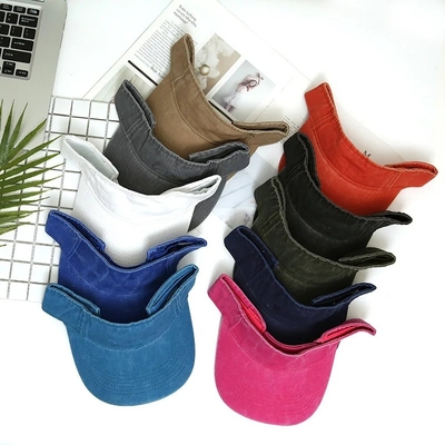 New Summer Denim Washed Visors Women Outdoor Sport Sun Hat Golf Hiking Tennis Man Sunscreen Cap