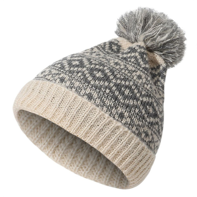 Winter Brand Female Fur Pom Poms Cap Girl 's Knitted Beanies Cap Thick Women Skullies Beanies
