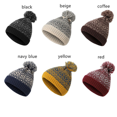 Winter Brand Female Fur Pom Poms Cap Girl 's Knitted Beanies Cap Thick Women Skullies Beanies
