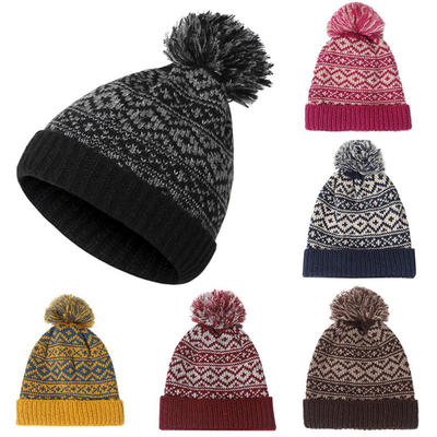 Winter Brand Female Fur Pom Poms Cap Girl 's Knitted Beanies Cap Thick Women Skullies Beanies
