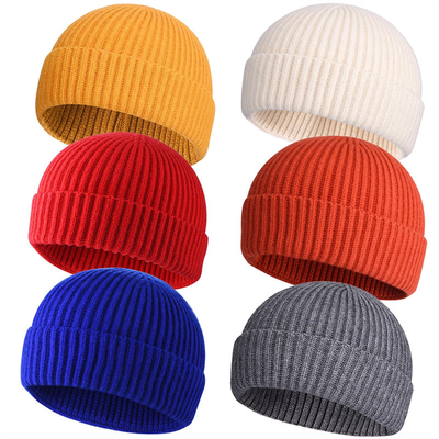 Adult Knit Beanie Hats for Casual Occasions Embroidery/Jacquard/Blank Pattern and Hat Circumference