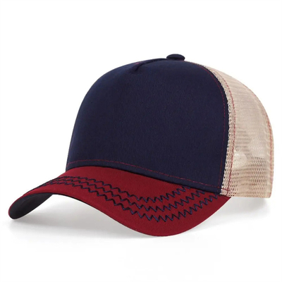 Custom high quality 5 panel trucker hats wholesale cruved brim mesh trucker cap