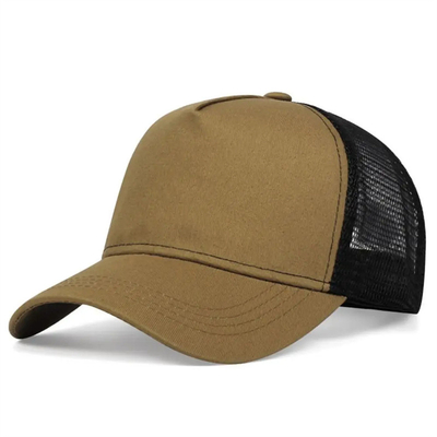 Custom high quality 5 panel trucker hats wholesale cruved brim mesh trucker cap