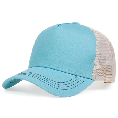 Custom high quality 5 panel trucker hats wholesale cruved brim mesh trucker cap