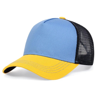 Custom high quality 5 panel trucker hats wholesale cruved brim mesh trucker cap