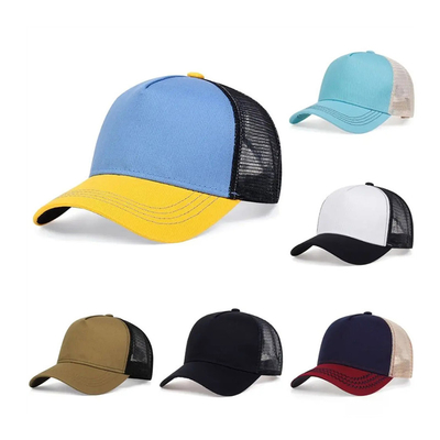 Custom high quality 5 panel trucker hats wholesale cruved brim mesh trucker cap