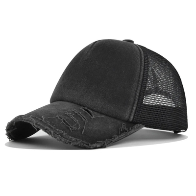 High Quality Custom Distressed Trucker Hat Mesh Cap Trucker Hat with Custom Logo