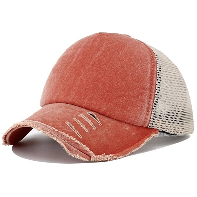 High Quality Custom Distressed Trucker Hat Mesh Cap Trucker Hat with Custom Logo