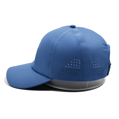 Wholesale Plain 6 Panel Lightweight Quick Dry Sports Baseball Cap Performance Laser Cut Hole Sport Dad Hat