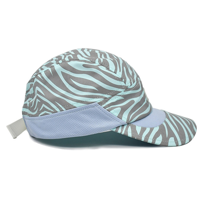 Outdoor Adjustable Baseball Sports Cap Lightweight Reflective Quick Dry 5 Panel Sports Hats with Buckle Back