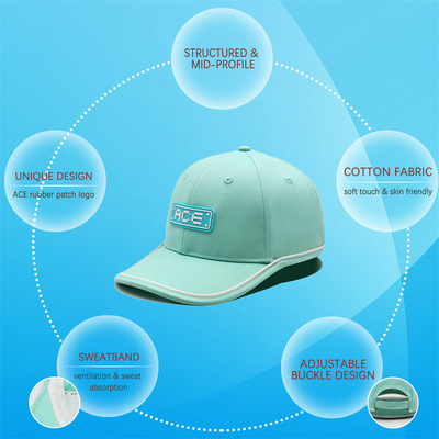 Oem Custom Ace Rubber Patch Pvc Logo Baseball Cap 6 Panel Sports Hats Gorras