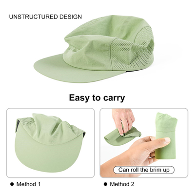 Unstructured Baseball Cap Flat Brim Quick Dry Running Camper Caps Outdoor Sports Hat for Men and Women