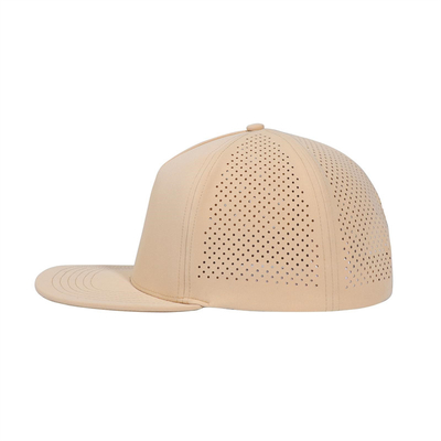 Quick Dry Laser Golf Performance Snapback Hat Perforated Flat Brim Cap