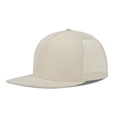 Quick Dry Laser Golf Performance Snapback Hat Perforated Flat Brim Cap