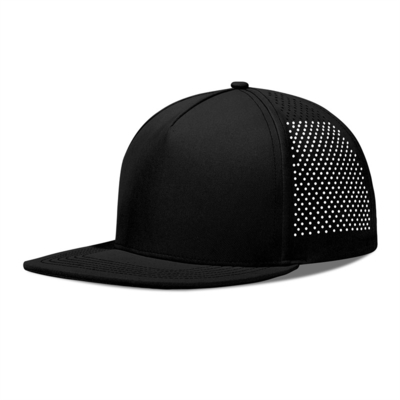 Quick Dry Laser Golf Performance Snapback Hat Perforated Flat Brim Cap