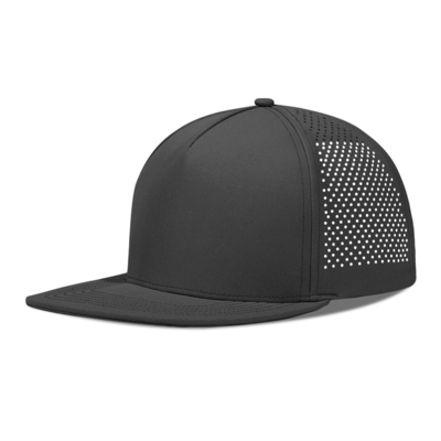 Quick Dry Laser Golf Performance Snapback Hat Perforated Flat Brim Cap