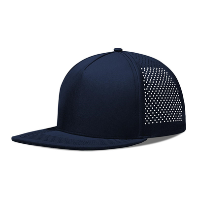 Quick Dry Laser Golf Performance Snapback Hat Perforated Flat Brim Cap