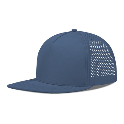 Quick Dry Laser Golf Performance Snapback Hat Perforated Flat Brim Cap