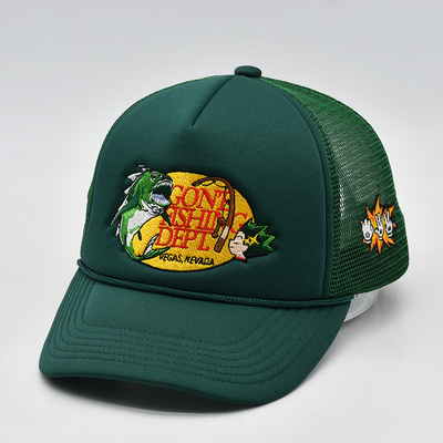Custom Embroidery 5 Panel Foam Trucker Caps High Quality Rope Trucker Cap with Logo
