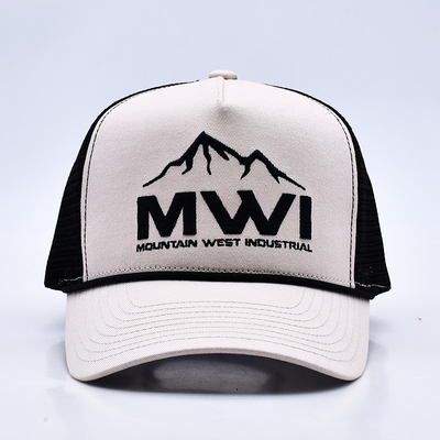 High Profile 3D Embroidery Rope Trucker Hat Custom Logo Mesh Back Trucker Cap