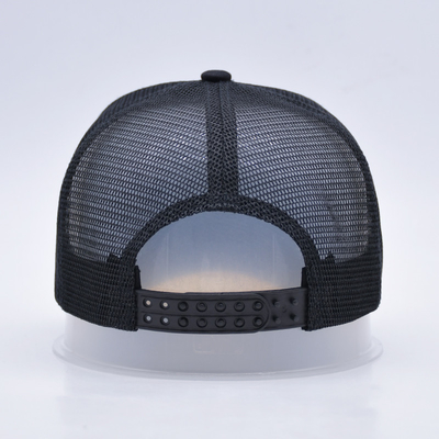 Customizable Curved Black Distressed Trucker Hat Wholesale 5 Panel 3D Embroidered Trucker Cap