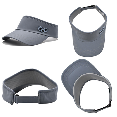 Summer Outdoor Running Sun Visor Cap Custom Gray Tennis Visor Hat for Golf