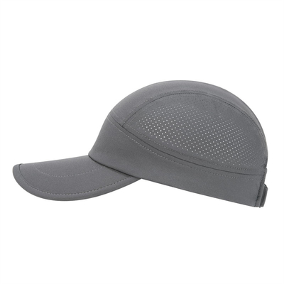 Men Quick Dry Performance Running Hat Custom Lightweight Gray Nylon Mesh Sports Caps
