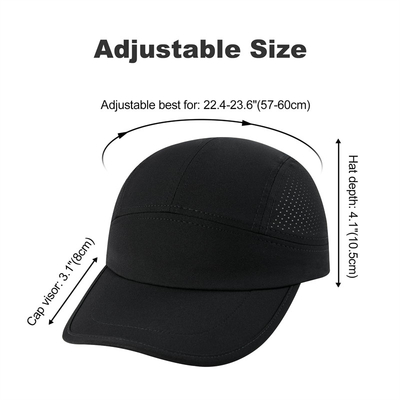 Men Quick Dry Performance Running Hat Custom Lightweight Gray Nylon Mesh Sports Caps