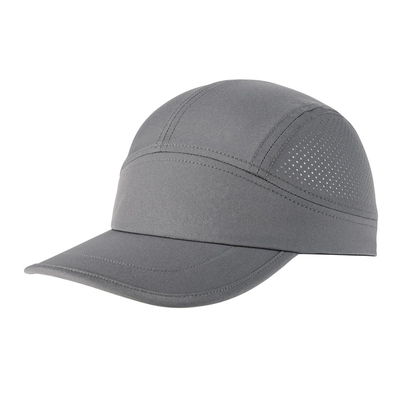 Men Quick Dry Performance Running Hat Custom Lightweight Gray Nylon Mesh Sports Caps