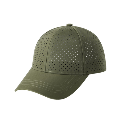 Wholesale Custom Laser Cut Hole Gorras 6 Panel Perforated Golf Hat Custom Logo Unisex Mesh Baseball Cap