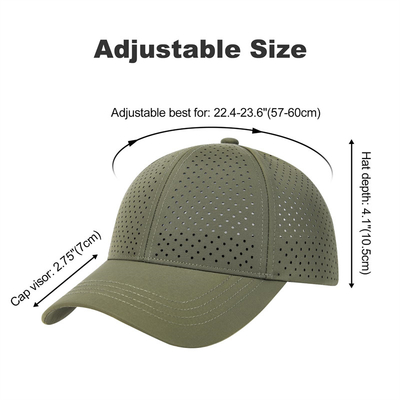 Wholesale Custom Laser Cut Hole Gorras 6 Panel Perforated Golf Hat Custom Logo Unisex Mesh Baseball Cap