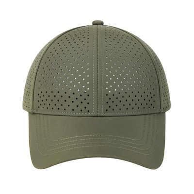 Wholesale Custom Laser Cut Hole Gorras 6 Panel Perforated Golf Hat Custom Logo Unisex Mesh Baseball Cap