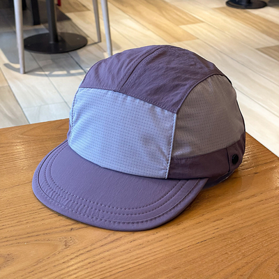 Unisex Light Breathable Quick-Drying 5 Panel Camping Caps Custom Outdoor Hiking Camp Cap Splicing Short Brim Camper Hat