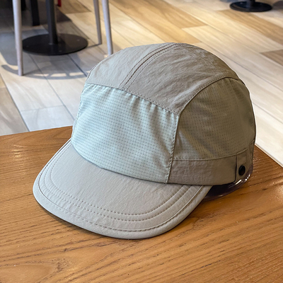 Unisex Light Breathable Quick-Drying 5 Panel Camping Caps Custom Outdoor Hiking Camp Cap Splicing Short Brim Camper Hat